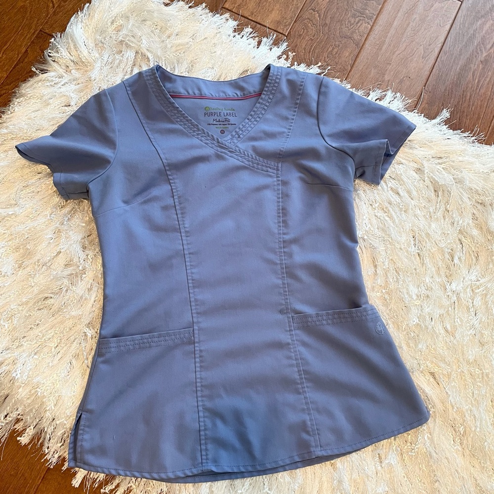 💜 Healing Hands Women’s Size XS Scrub Top